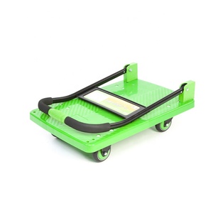 Chariots à plateforme pliables, chariots industriels, chariots à double poignée, chariots silencieux, chariots à roues en acier vert, chariots à charge lourde - Product Image 3