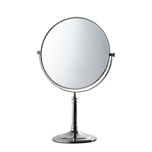 Double Side Tabletop 360 Degree Rotation Bath Mirror China Supplier Modern Brass Desktop Cosmetic Makeup Mirror
