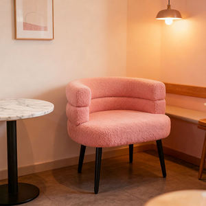 Silla de Maquillaje Moderna y Cómoda con Cojín Grueso de Sherpa, Silla Duradera para Sala de Estar, Vestíbulo de Hotel - Product Image 2