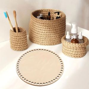 ฐานกระเป๋าถักไหมพรมไม้ธรรมชาติแบบขายส่ง สไตล์ DIY สำหรับทำตะกร้าโครเชต์ กล่องของขวัญ และอุปกรณ์ต่างๆ - Product Image 1