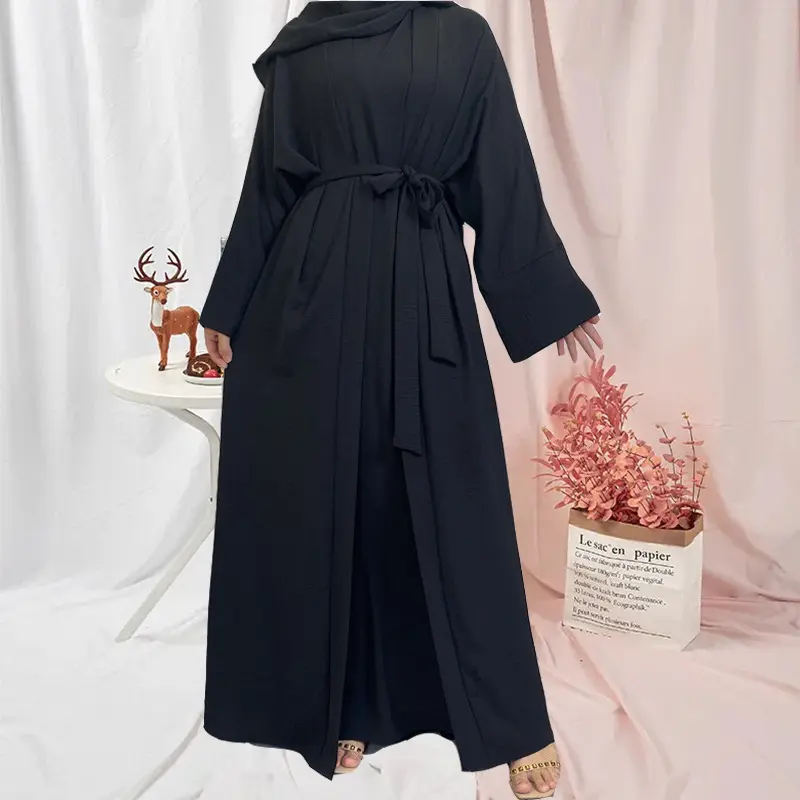 Abaya Modest New High Quality Muslim Wholesale Ramadan Solid Color Islamic Clothing Dress Plus Size Long Sleeve Abaya kaftan