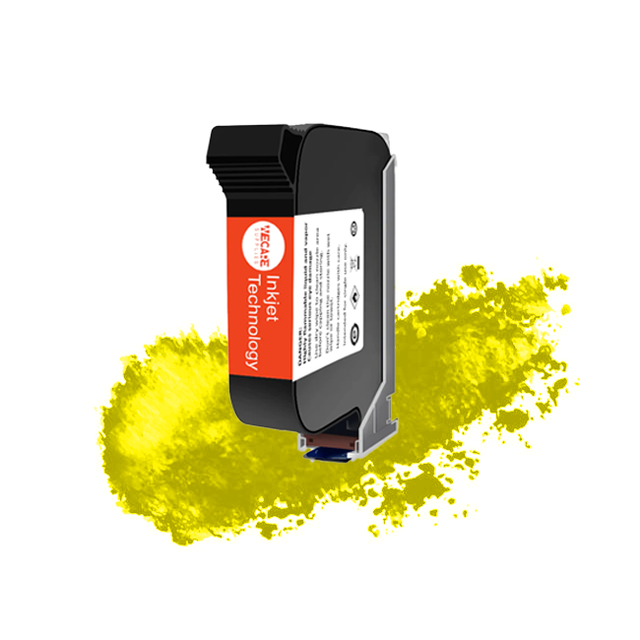 WECARE Fast Dry Yellow Solvent Ink Cartridge Suitable for PVC, Metal, Pipeline, Glass, Stone,Plastic, Film and Other Materials