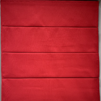 Rideaux plissés romains modernes élégants en tissu polyester/rayonne/lin rouge occultant avec cantonnière intégrée à cordon perlé, orange