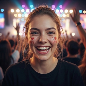 مجموعة هدايا لمحبي الكيبوب تشمل ملصقات وشمطات مؤقتة، تتضمن ورقة ملصقات واحدة وورقتين للشمطات، في عبوة للبيع بالتجزئة - Product Image 3