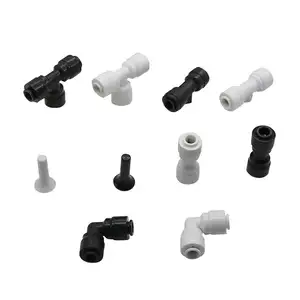 1/4" Slip Lock Quick Connector Tee Elbow Straight 3/16 Thread Tee End Plug Irrigation Tube Hose Pneumatic Coupling Joint