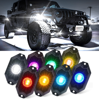 Kit d'éclairage LED Rock RGBW avec télécommande Bluetooth et sans fil, kits de néons multicolores pour voitures Underglow Wheel Footwell