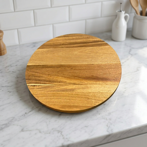 Vintage 100% Natural Acacia <b>Wood</b> Eco-Friendly Multifunction Rotating <b>Lazy</b> <b>Susan</b> Circle Beverage Serving Tray - Product Image 3
