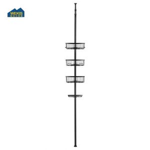 WEKIS <b>Corner</b> Modern Hotel Use 4-Tier Telescoping Stainless Steel Chrome Plated Shower Rack - Product Image 5
