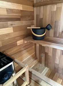 Sauna da Esterno di Lusso in Cedro Rosso/Hemlock per 1-2 Persone, Design Cubico Intelligente con <span class=keywords><strong>Stufa</strong></span> per Giardino - Product Image 4
