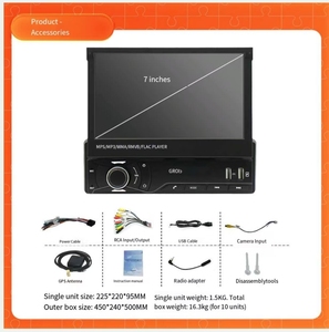 7-Inch Intrekbare Android Autoradio-Speler 1G + 32G Touchscreen Auto Fm Globaal Positioneringssysteem Navigatie - Product Image 3