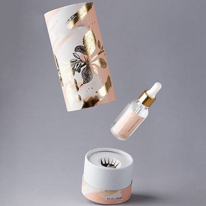 Top grade foil stamping custom cylinder box craft paper tube for cosmetic bottle packaging