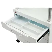 Chariot de salon multifonctionnel avec 4 tiroirs Chariot de beauté Tiroirs avec lumières LED Tabouret de magasin Chariot Meubles