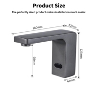 Robinet de lavabo intelligent sans contact YEETE - Robinet d'eau automatique en laiton sans plomb chromé poli pour hôtel et salle de bain commerciale