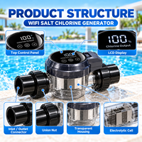 Chlorinateur intelligent à eau salée pour piscines, générateur de chlore à cellule en titane, construction durable en plastique ABS