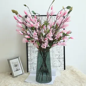 Tallo Floral Artificial de simulación de Magnolia para decoración del hogar, venta al por mayor