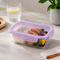 Ensemble de contenants alimentaires en verre écologiques avec couvercle hermétique, boîte à lunch en verre, utilisable au micro-ondes pour la cuisine, la préparation des repas
