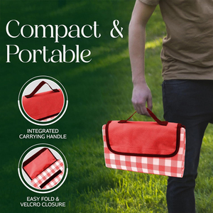 Grande couverture de pique-nique pliable et portable à carreaux, douce, séchage rapide, tapis de plage durable pour le camping, le pique-nique et la plage - Product Image 4