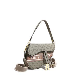 Sac à main tendance à motif géométrique, en PU avec doublure en polyester, fermeture éclair, sac portable à porter sous le bras - Product Image 1