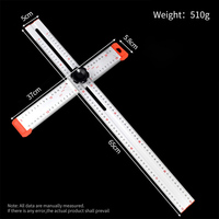 Règle de menuiserie carrée à 90 degrés, règle d'angle universelle en forme de T, multifonction, règle d'enlèvement, en stock