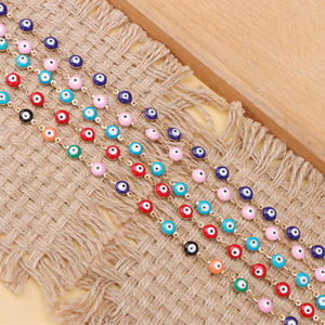 Cadenas de Moda, Collares con Cuentas de Ojo Turco, Aleación de Zinc y Resina, Decoraciones Unisex para Sombreros, Accesorios de Joyería Multicolor - Product Image 3