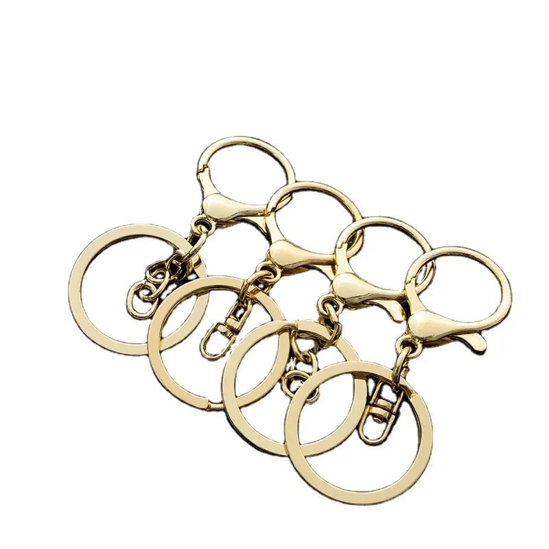 Manufacturer wholesale metal key chain three piece set keychain alloy lobster key chain DIY accessories