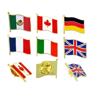 Venta al por mayor Uae Souvenir Día Nacional Bandera americana Solapa Esmalte duro suave Pin Insignia Diseño personalizado Tarjeta de respaldo Pin de bandera personalizado