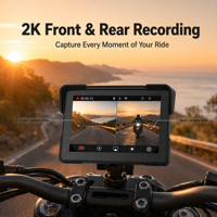 Bestsonic - Sistema de Navegación GPS Inalámbrico para Motocicleta de 7 Pulgadas con CarPlay y Android Auto, Cámara Dual 2K, TPMS, Control Remoto, Bluetooth, Soporte Magnético