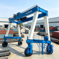 Grue portique intelligente à double poutre à pneus en caoutchouc, à faible bruit, pour levage lourd, pour le transport de conteneurs en terminal portuaire