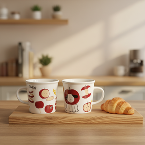 Custom Logo Personalized Gift Cup Minimalist White Ceramic Coffee Mug with Handle - Product Image 2