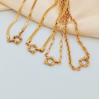 Collar de cadena entrelazada chapado en oro de 18 quilates, resistente al deslustre, con colgantes de botón de resorte, estilo cubano, gargantilla de cable, joyería para mujer