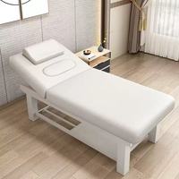 Table de Beauté de Massage en Bois Massif Multifonctionnelle pour Salon, Physiothérapie, Moxibustion, Tuina, Cils et Tatouage, Avec Trou Facial