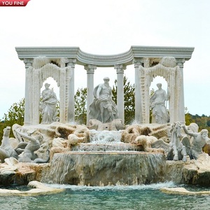 Fontaines d'eau en marbre italien personnalisables luxe européen sculpté à la main vraie <span class=keywords><strong>pierre</strong></span> <span class=keywords><strong>jardin</strong></span> extérieur caractéristiques dieux Villas décor - Product Image 1
