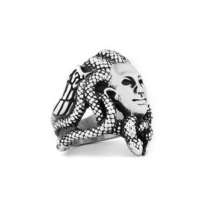 Bijoux pour hommes en acier inoxydable Medusa <span class=keywords><strong>Queen</strong></span> Fashion Ring Punk Snake Biker Ring Hip Hop Jewelry Bijoux pour hommes et femmes - Product Image 5