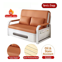 Neues Klappbares Leder-Sofabett mit Doppelfunktion, Modernes Einzelbett mit Stauraum für Schlafzimmer, Balkon, Kleine Haushalte, Konvertierbar und Ausziehbar