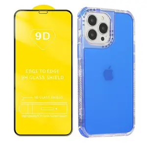 Honatop shscase 액세서리 fundas para celular protector 360 케이스 transparente neon 3 en 1 con mica 9D for iPhone14 for samsung