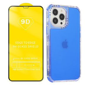 Honatop-funda <span class=keywords><strong>protectora</strong></span> <span class=keywords><strong>para</strong></span> teléfono móvil, funda transparente de neón 3 en 1 con <span class=keywords><strong>mica</strong></span> 9D <span class=keywords><strong>para</strong></span> iPhone 14 y samsung, 360 - Product Image 1