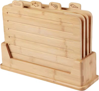 Ensemble de planches à découper en bambou sur mesure, 3 pièces, forme de livre, support pour planches à découper, style écologique, logo laser carré