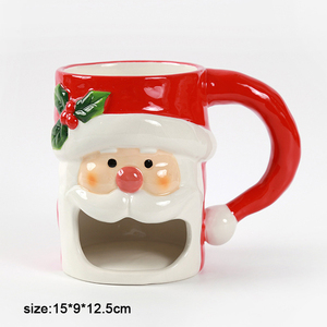 Taza de cerámica Roja de Santa, taza de leche para decoración navideña del hogar - Product Image 2
