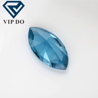 Coupe facettée, coupe marquise, 108 #   Spinelle bleu aquamarine clair, pierre précieuse en vrac, forme marquise, spinelle synthétique 106 #   Pierre de spinelle bleue