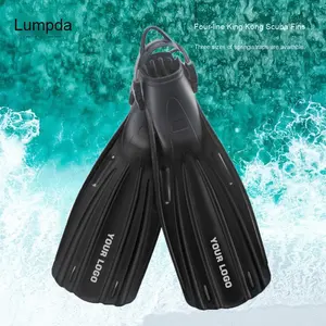Pinne King a quattro linee con lacci primaverili per immersione libera pinna lunga per regolazione del polmone per immersione profonda pinne da nuoto prodotto con radici - Product Image 2