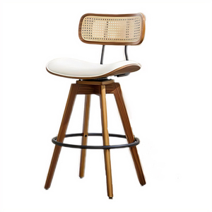 Xoay truy cập chiều cao Phân với mây trở lại, chiều cao ghế bọc ghế <span class=keywords><strong>Bar</strong></span> với Bentwood khung gỗ cho nhà bếp đảo - Product Image 1