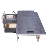 Camping-car de luxe moderne avec lit et cuisine extérieure mobile en acier inoxydable 304, taille personnalisée pour utilisation en voiture/véhicule