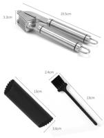 Ensemble de presse-ail en acier inoxydable avec éplucheur d'ail en silicone et brosse de nettoyage, kit d'outils de cuisine pour hacher et presser l'ail