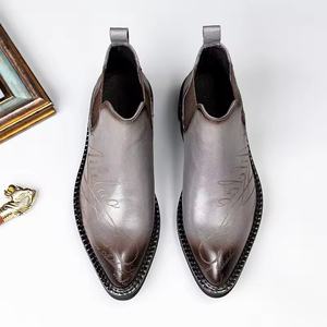 Botas de Trabajo de Cuero Genuino Resistentes y de Alta Gama para Hombre, con Punta de Acero, Impermeables, con Cordones en el Tobillo - Product Image 5