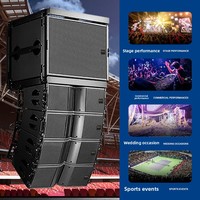 Equipo de Sonido Completo para Escenario, Altavoces Activos de Línea Resistentes al Agua, Profesionales de Alta Potencia 220V para Grandes Actuaciones al Aire Libre