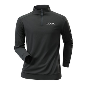 Sudadera de compresión de cuello alto para hombre con media cremallera, manga larga, para fitness, con cremallera, para entrenamiento de invierno, gimnasio, correr, hecha de forro polar. - Product Image 5