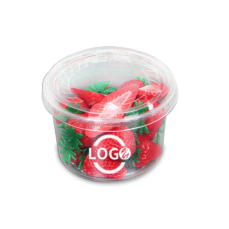 12 16 24 oz салатник прозрачный контейнер для еды для готовых блюд чаша пластиковая чаша для фруктов с крышкой