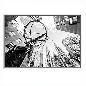 Cuadro Decorativo con Estampado de la Estatua del Atlante de Nueva York, Arte Decorativo en Lienzo, Panel para Colgar en la Pared, Enmarcado Transparente - Product Image 1