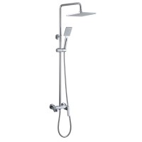 Simple design moderne pas cher chrome couleur laiton bureau monté bassin robinet baignoire douche ensemble salle de bain mur suspendu robinet douche ensemble