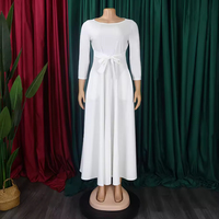 Robes de haute qualité pour femmes, taille plus, automne-hiver, décontractées, manches trois quarts, col rond, élégantes, robe d'église africaine pour femmes